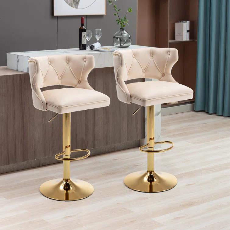 Rosdorf Park Swivel Adjustable Height Counter Stool (Set of 2)