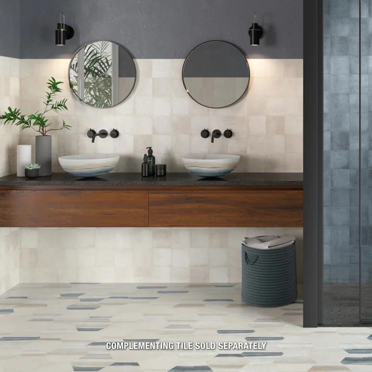 Matter Hex 7.88" x 9" Porcelain Stone Look Floor and Wall Tile