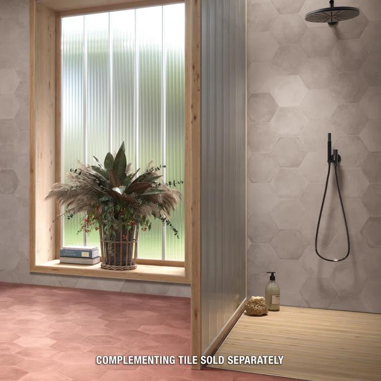 Matter Hex 7.88" x 9" Porcelain Stone Look Floor and Wall Tile