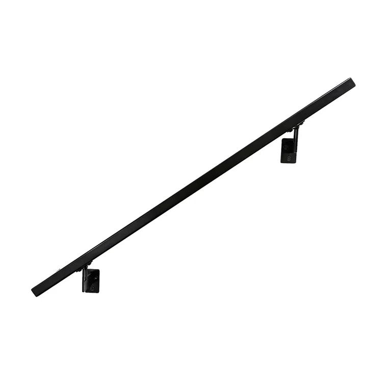 Modern Aluminum Handrail Grab Bar Kit, Adjustable Steel Brackets, Returns to Wall, Powder Coat