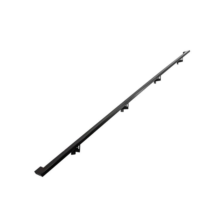 Modern Aluminum Handrail Grab Bar Kit, Adjustable Steel Brackets, Returns to Wall, Powder Coat
