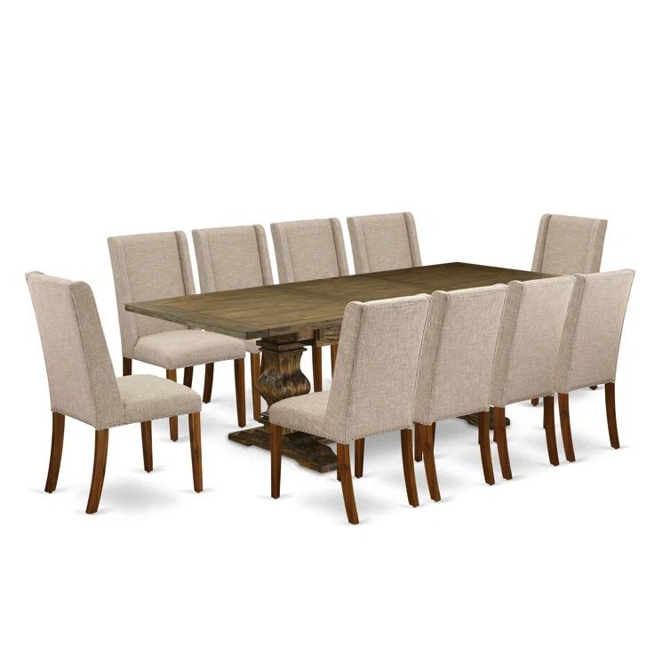 Lassale Removable Leaf Acacia Solid Wood Dining Set