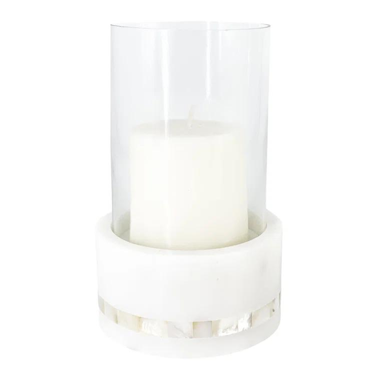 Anaya 7.63" Marble Tabletop Hurricane | Wayfair