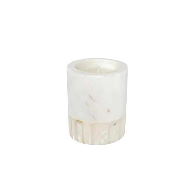 Anaya Mother Of Pearl Marble Lemongrass Scented Votive Candle