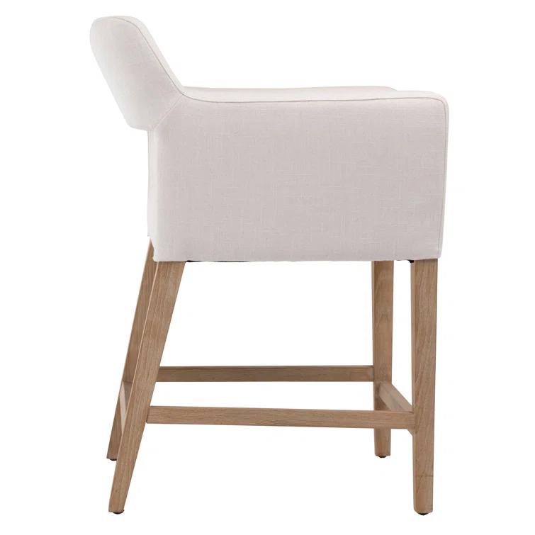 Joseph Brushed Brown Oak Wood Counter Stool