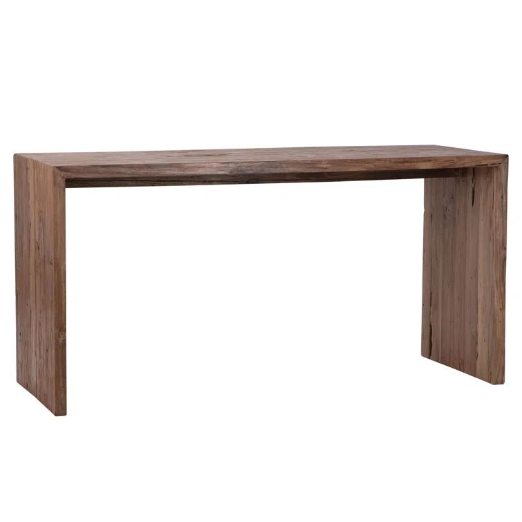 Chilton 60-Inch Rectangular Reclaimed Teak Waterfall Writing Desk