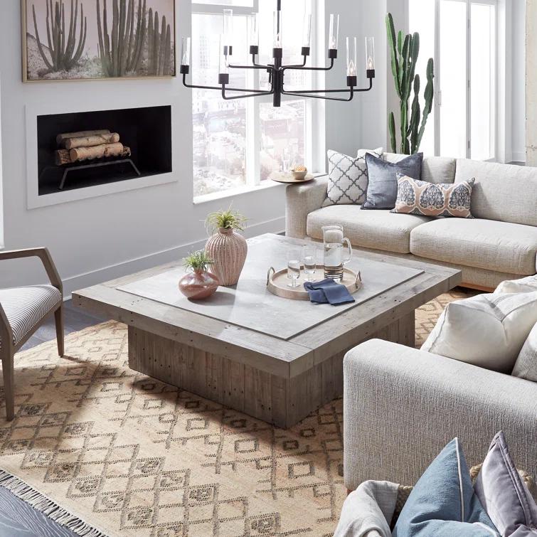Edin Rectangular Reclaimed Wood Coffee Table (60")