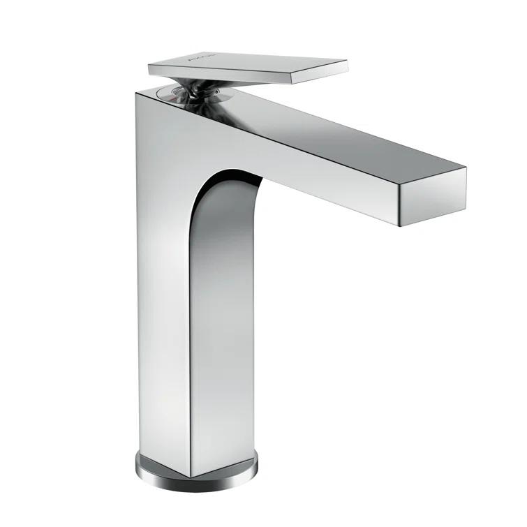 Chrome Single Hole Modern Bathroom Faucet with Drain Assembly