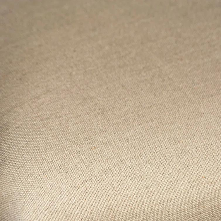 Beige Linen Upholstered Arm Chair with Wood Frame