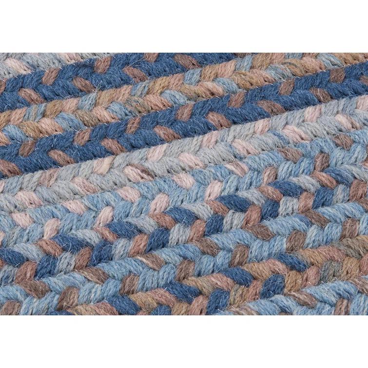 Highland Dunes Oyola Wool Reversible Area Rug - Blue Brown