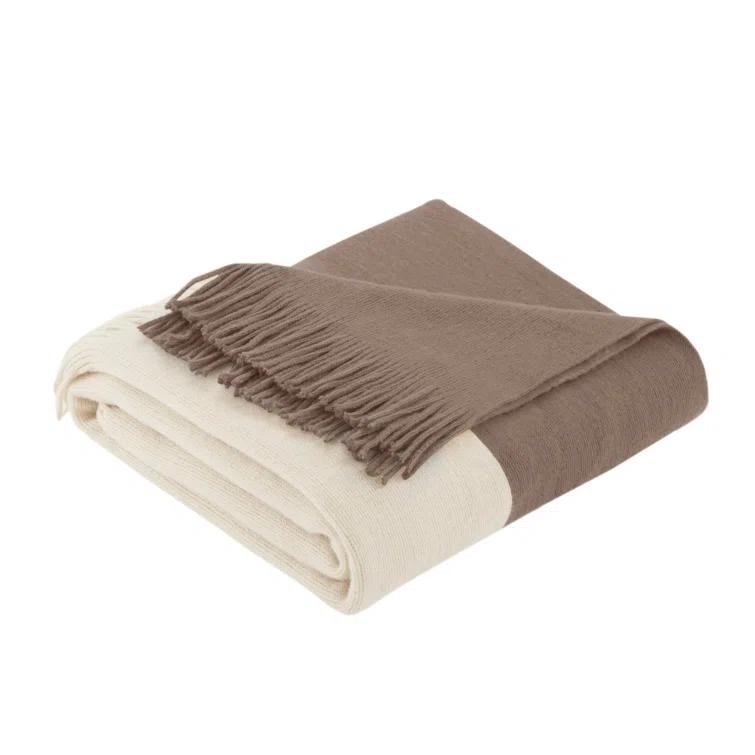 Linea Color Block Faux Cashmere Throw