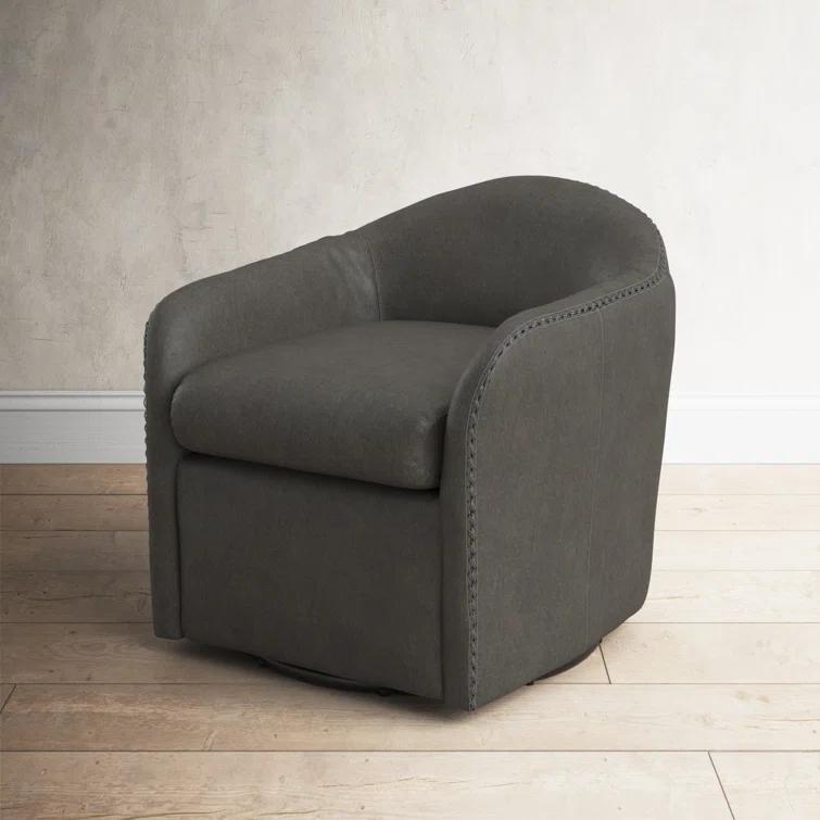 Sinbad Genuine Leather Swivel Club Chair
