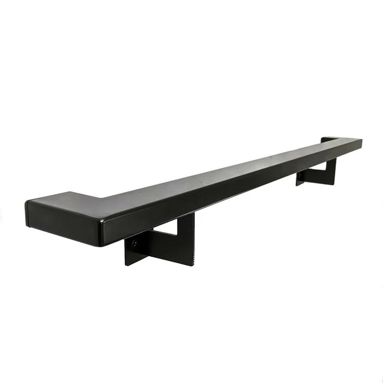 Concept Fusion 1100076 Urban Contemporary Handrail Grab Bar Kit, L Steel Brackets, Returns to Wall, Powder Coat