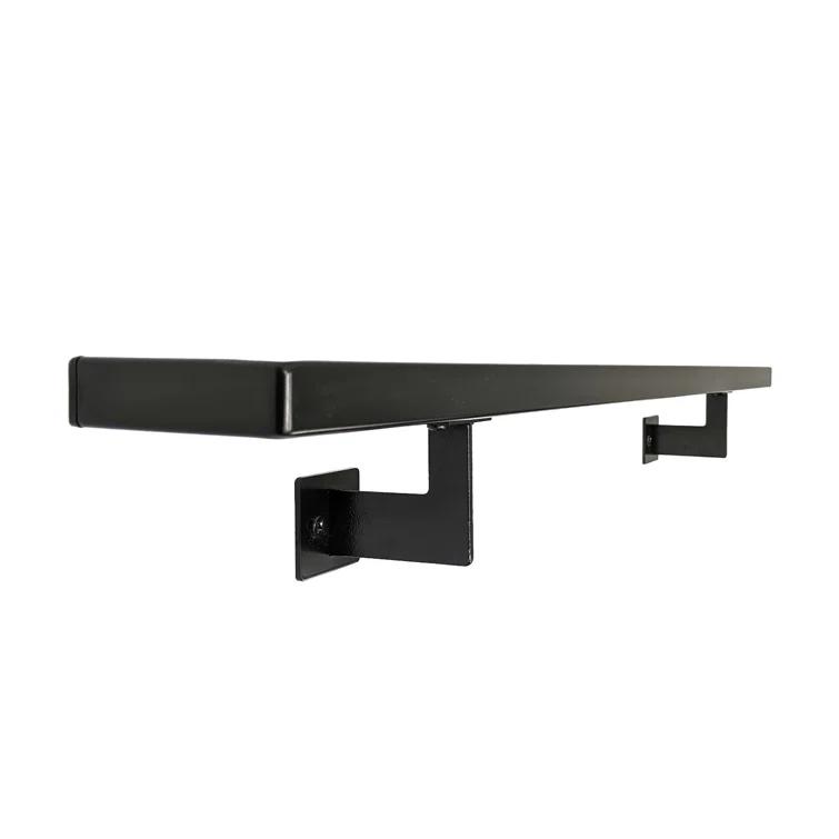 Concept Fusion 1100076 Urban Contemporary Handrail Grab Bar Kit, L Steel Brackets, Returns to Wall, Powder Coat
