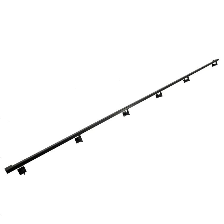 Urban Contemporary Handrail Grab Bar Kit, L Steel Brackets, Returns to Wall, Powder Coat