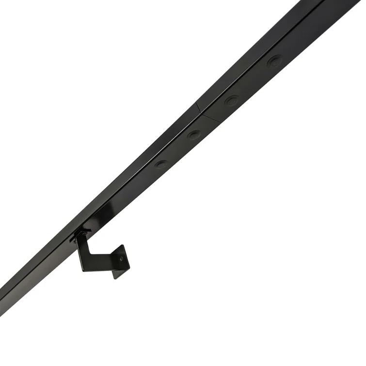Urban Contemporary Handrail Grab Bar Kit, L Steel Brackets, Returns to Wall, Powder Coat