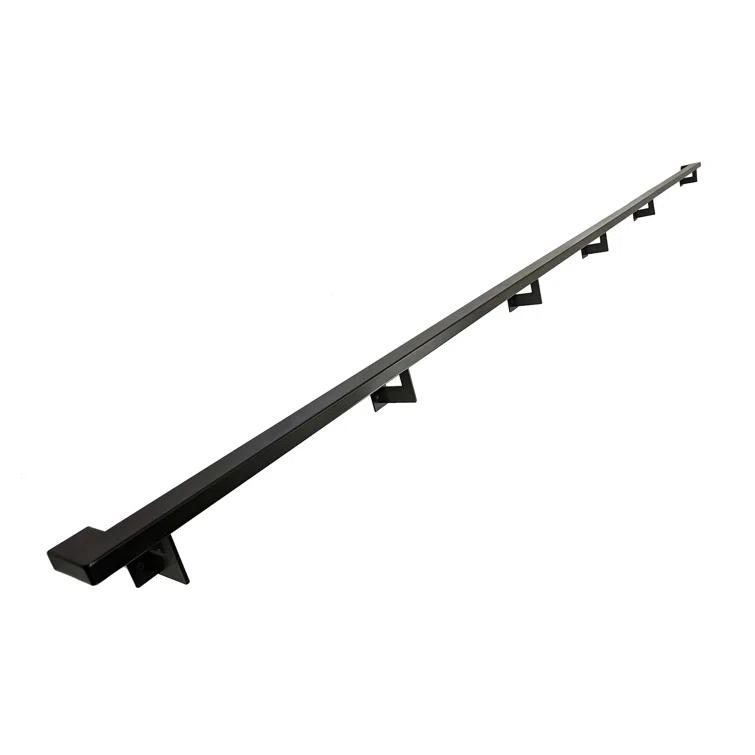 Urban Contemporary Handrail Grab Bar Kit, L Steel Brackets, Returns to Wall, Powder Coat