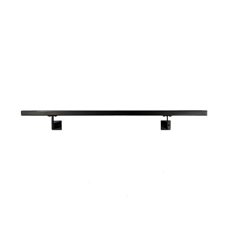 Urban Contemporary Handrail Grab Bar Kit, L Steel Brackets, Returns to Wall, Powder Coat