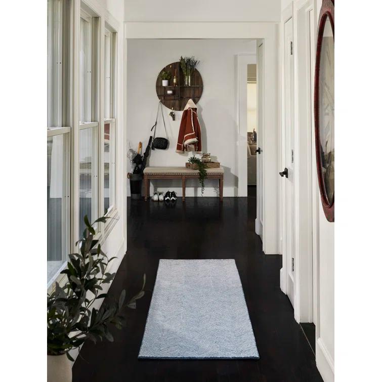 Momeni Charles Hand Tufted Wool Zig Zag Blue Area Rug 9' X 12'