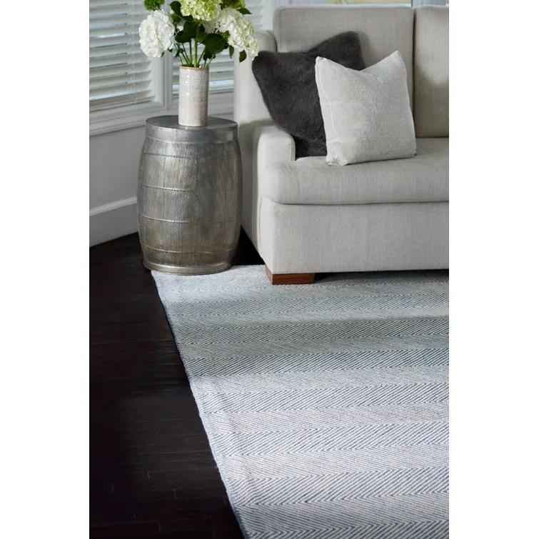 Momeni Charles Hand Tufted Wool Zig Zag Blue Area Rug 9' X 12'