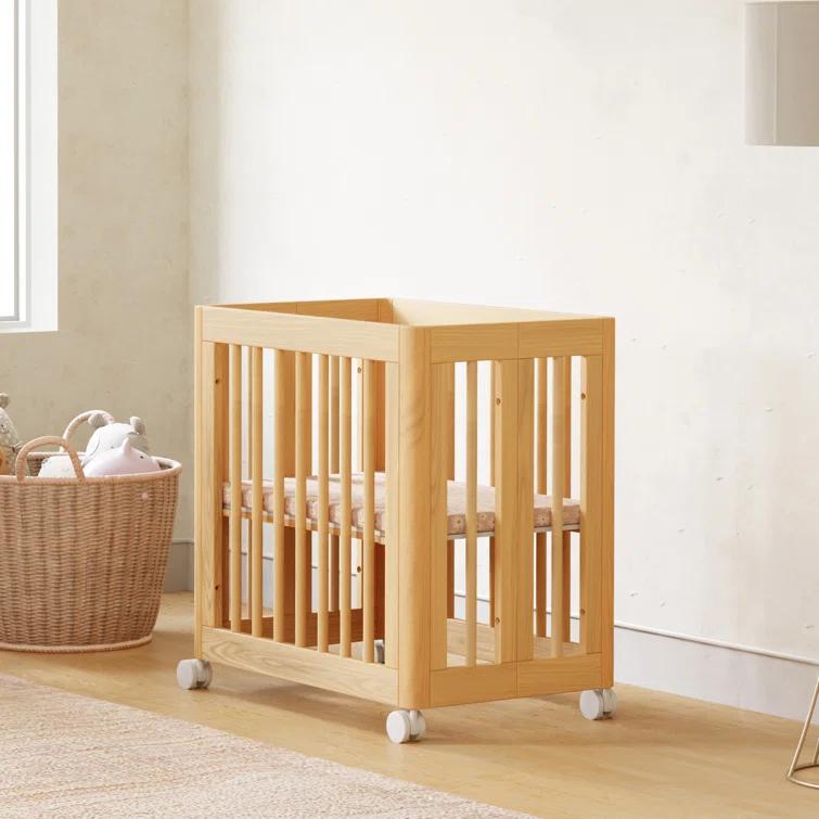 Babyletto Yuzu Natural Wood 8-in-1 Convertible Baby Crib with All Stages Conversion Kit