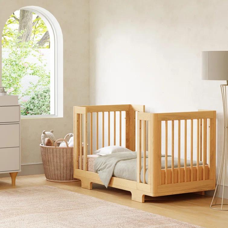 Babyletto Yuzu Natural Wood 8-in-1 Convertible Baby Crib with All Stages Conversion Kit