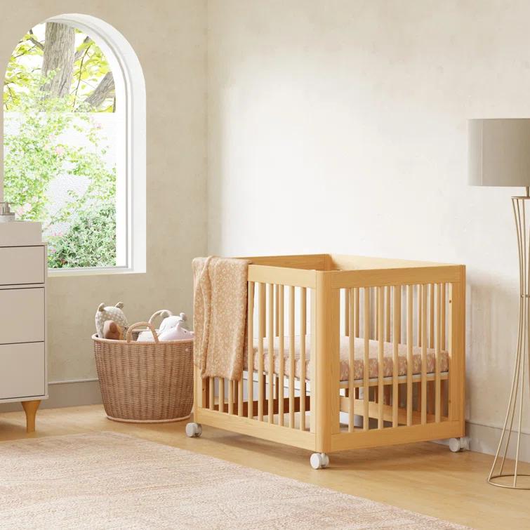Babyletto Yuzu Natural Wood 8-in-1 Convertible Baby Crib with All Stages Conversion Kit