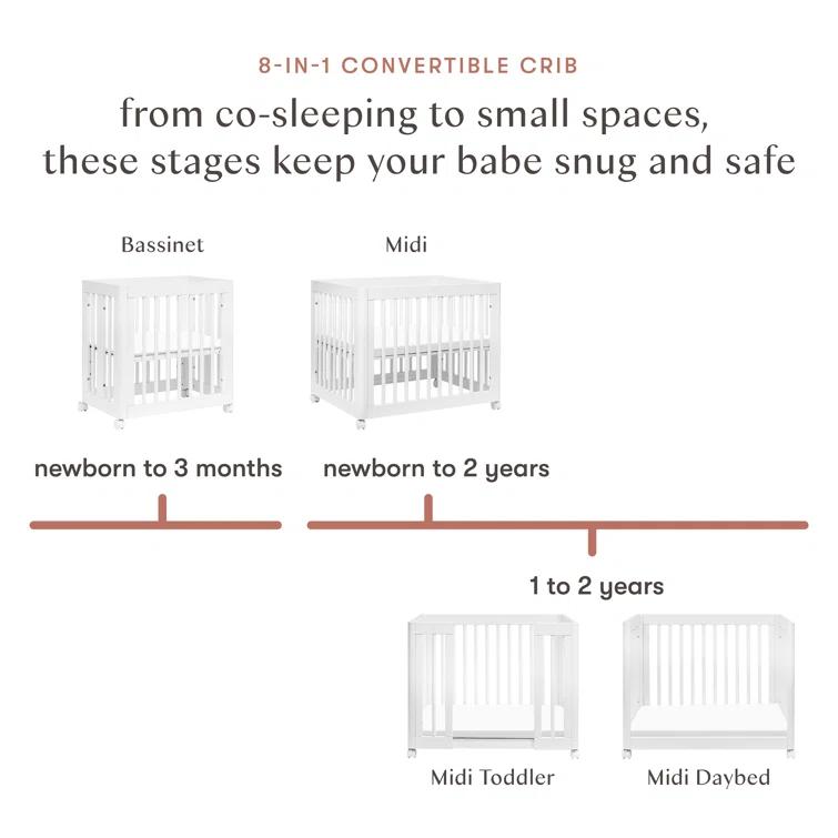 Yuzu 8-In-1 Convertible Crib With All-Stages Conversion Kits