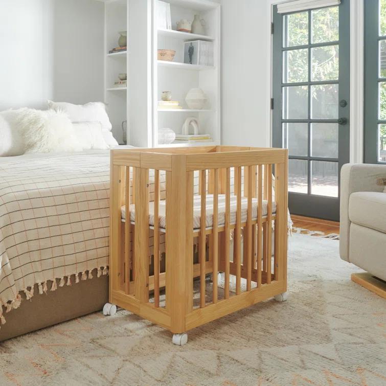 Babyletto Yuzu Natural Wood 8-in-1 Convertible Baby Crib with All Stages Conversion Kit