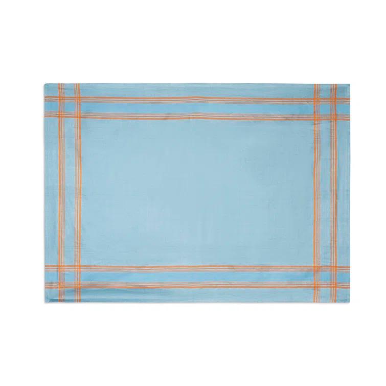 French Home French Home Linen Boulevard Tablecloth - Denim and Terracotta