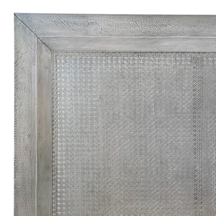 Geneva King Light Grey Reclaimed Acacia Wood Upholstered Bed