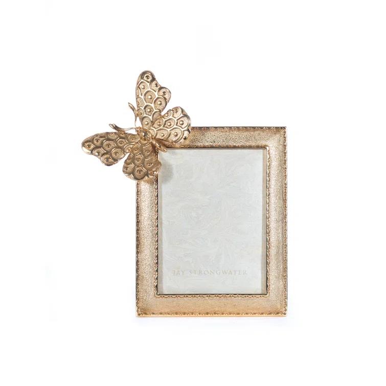 Jay Strongwater BUTTERFLY COLLECTION Gold Metal Picture Frame