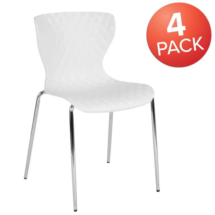 Flash Furniture Lowell Contemporary Design Plastic Stack Chair (Set of 4)