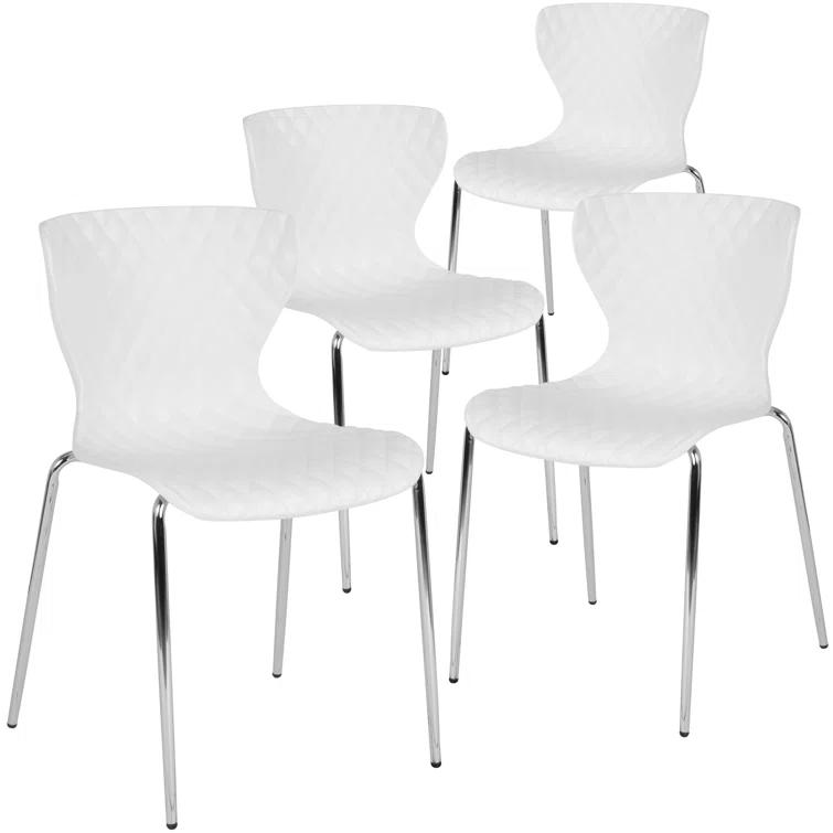Flash Furniture Lowell Contemporary Design Plastic Stack Chair (Set of 4)