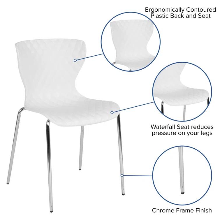 Flash Furniture Lowell Contemporary Design Plastic Stack Chair (Set of 4)