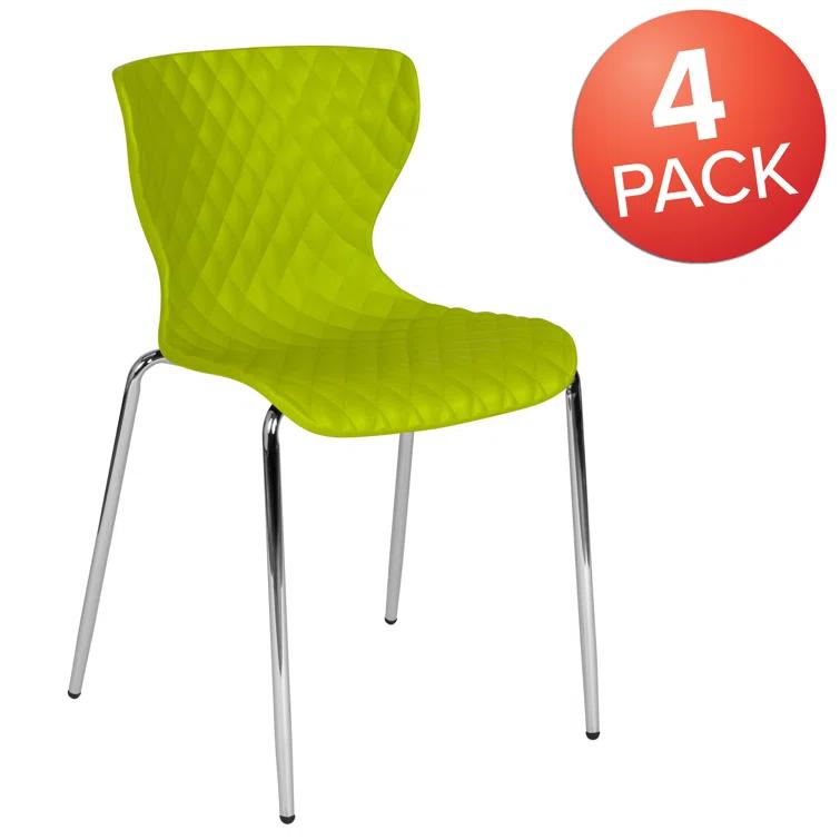 Lowell Contemporary Design Plastic Stack Chair (Set of 4)