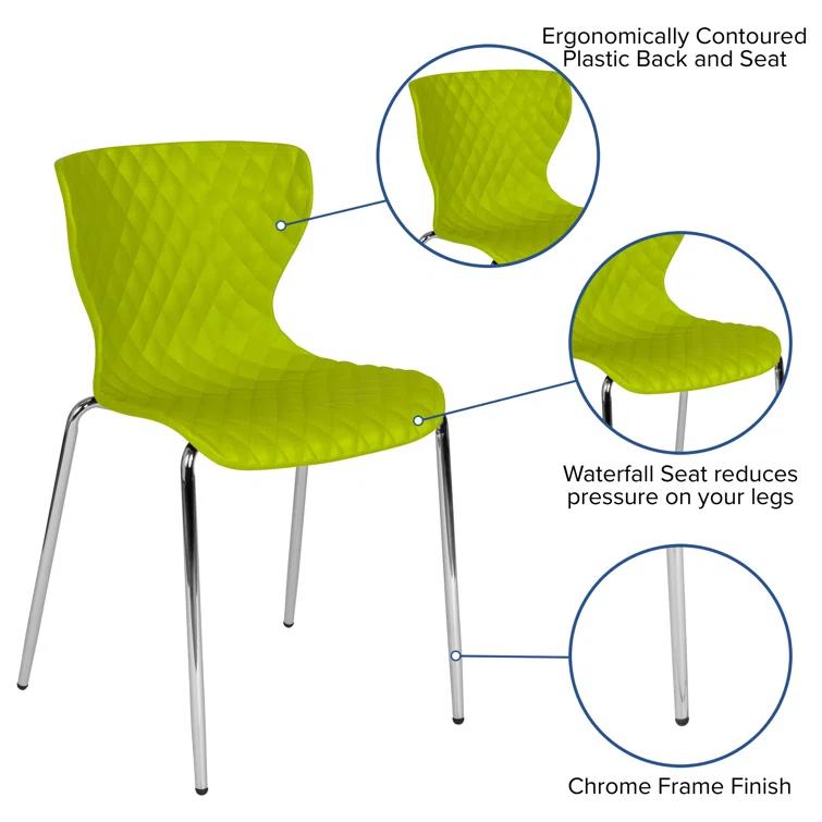 Lowell Contemporary Design Plastic Stack Chair (Set of 4)