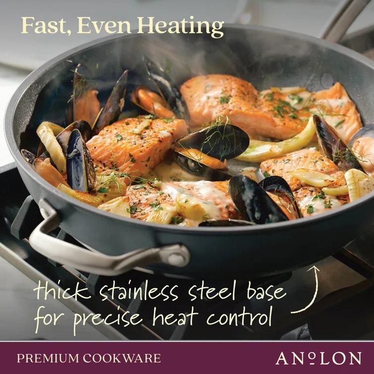 Anolon Accolade 12.25" Forged Hard-Anodized Nonstick Frying Pan with Lid