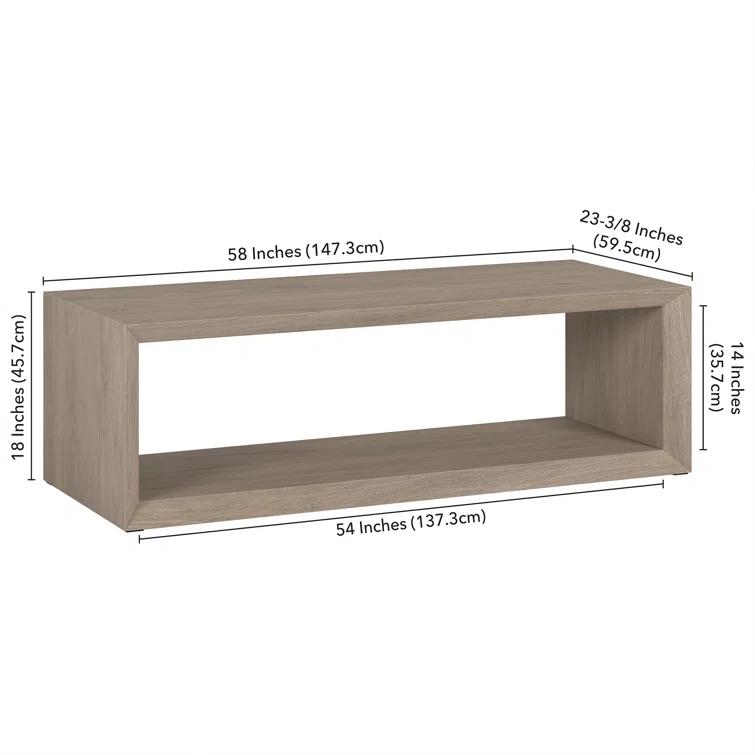Foxtrot Faux Wood Coffee Table With Shelf