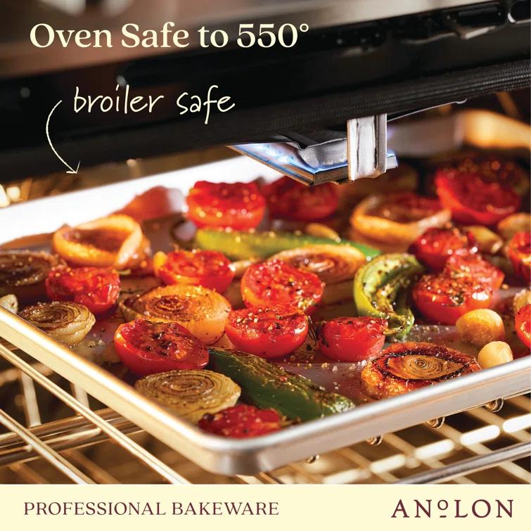Anolon Pro-Bake Bakeware Aluminized Steel Baking Pan Set, 6-Piece, Silver