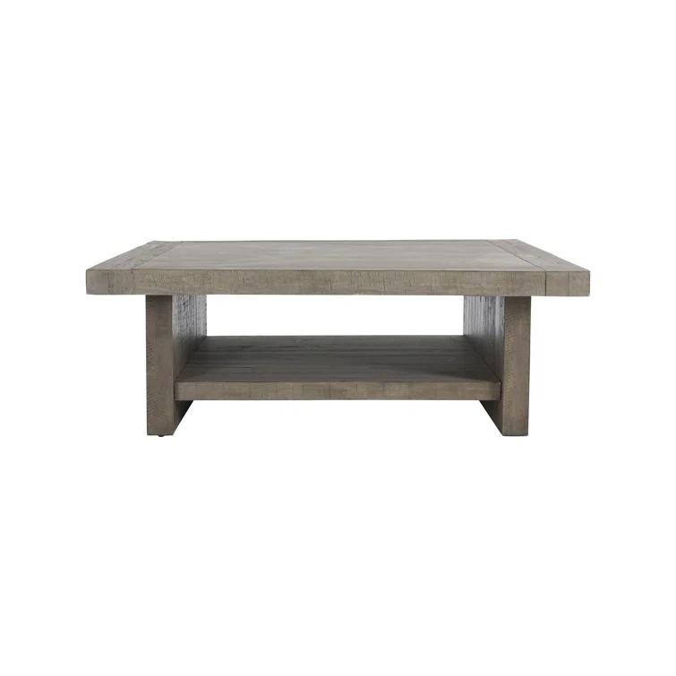 Edin Rectangular Reclaimed Wood Coffee Table with Shelf (50")