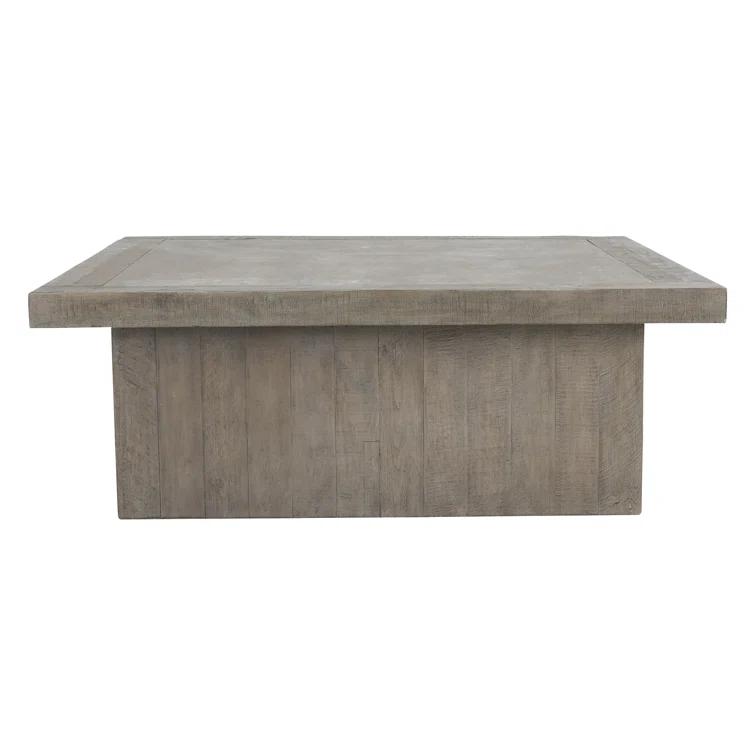 Edin Rectangular Reclaimed Wood Coffee Table with Shelf (50")