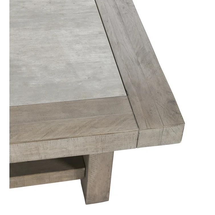 Edin Rectangular Reclaimed Wood Coffee Table with Shelf (50")