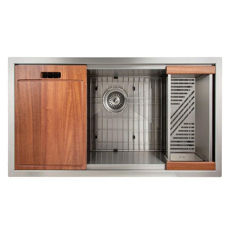 Garmisch Stainless Steel 33" L x 15" W Undermount Kitchen Sink with Basket Strainer