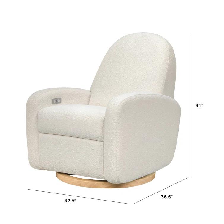 Nami Electronic Recliner and Swivel Glider Recliner in Shearling with USB port