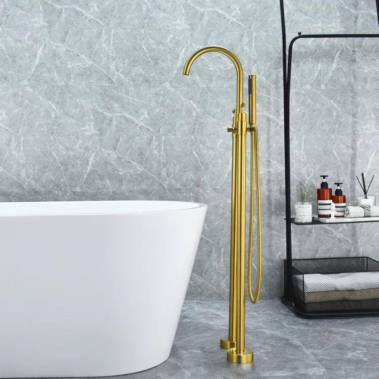 Gnosall 2 Handle Floor Roman Tub Faucet with Diverter
