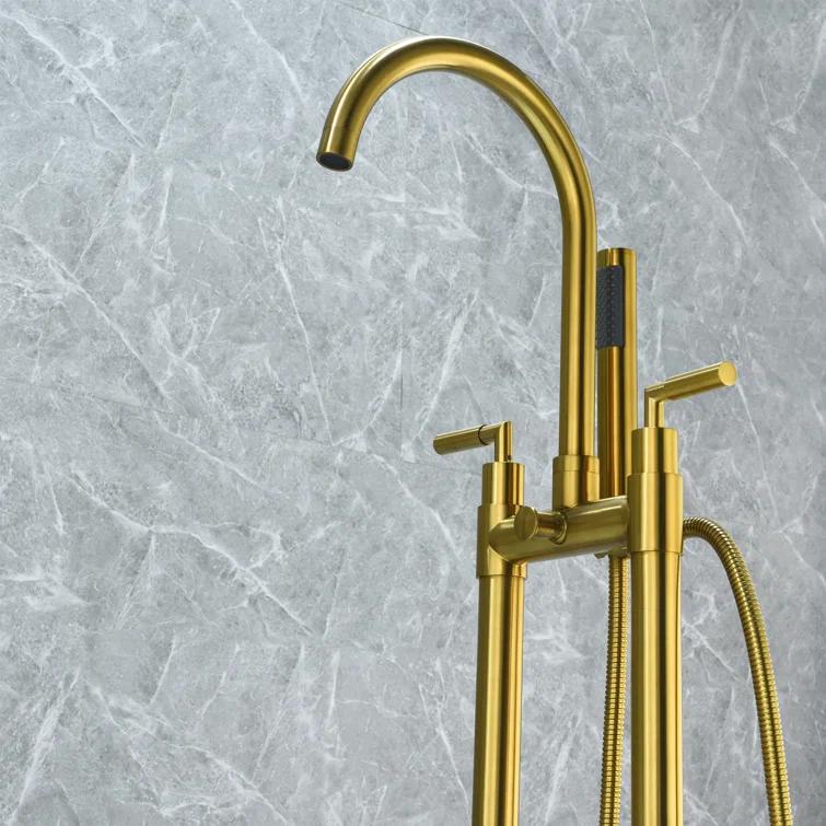 Gnosall 2 Handle Floor Roman Tub Faucet with Diverter