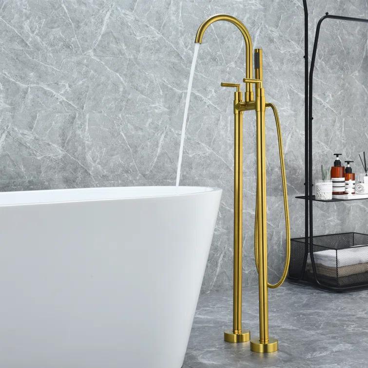 Gnosall 2 Handle Floor Roman Tub Faucet with Diverter
