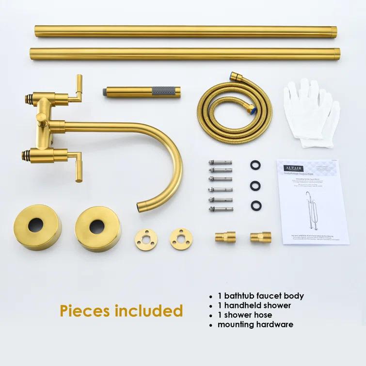 Gnosall 2 Handle Floor Roman Tub Faucet with Diverter