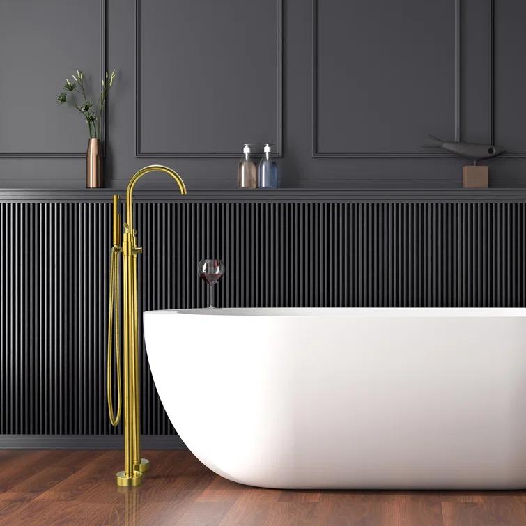 Gnosall 2 Handle Floor Roman Tub Faucet with Diverter